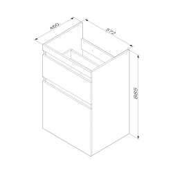База под столешницу для стиральной машины AM.PM X-Joy, напольная, 60 см, 2 ящика, белый глянец
