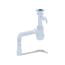 Сифон Ани Грот 1.1/2"х40 c отводом д/стир.машины,с гибкой трубой 40х40/50