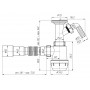 Сифон Ани Грот 1.1/2"х40 с литым вып.,c отводом д/стир.машины,с гибк.труб. 40х40/50