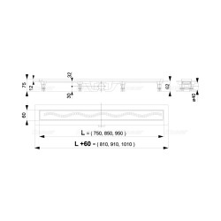 Канал дренажный ALCAPLAST Alcadrain 950*60 д.40мм APZ8-950 (решетка Simple Buble в компл.)