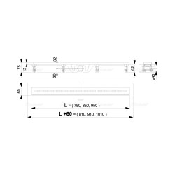 Канал дренажный ALCAPLAST Alcadrain 950*60 д.40мм APZ9-950 (решетка Simple Cube в компл.)