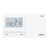 Программируемый проводной терморегулятор, на батарейках, белый ENGO