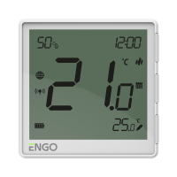 Беспроводной терморегулятор, белый, с модулем Zigbee, с аккумулятором, с датчиком влажности ENGO