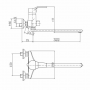 A2263 Смеситель Fashun д/ванны, латунный, с длинн.изливом, с лейкой и шлангом, хром