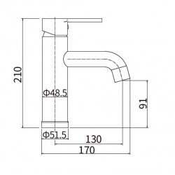 PL1004-7 Смеситель Fashun PLstart для умывальника ABS пластик, H=210 мм, чёрный