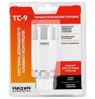 Термостатическая головка со встроенным жидкостным датчиком Heizen ТС-9 М30х1,5 хром-белая