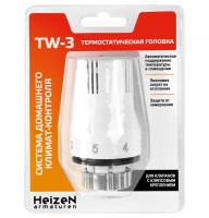 Термостатическая головка со встроенным жидкостным датчиком Heizen TW-3 клипсовое соединие