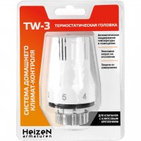 Термостатическая головка со встроенным жидкостным датчиком Heizen TW-3 клипсовое соединие
