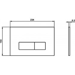 Механическая панель смыва Ideal Standard OLEAS M2, "квадрат в квадрате", Chrome (хром)