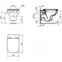 Унитаз подвесной Ideal Standard i.life A, безободковый, легкосъемное сиденье с функц. плав. закрытия