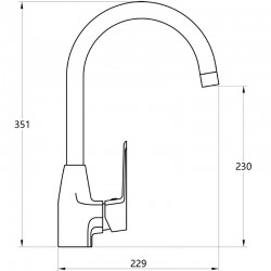 Смеситель кухня MELODIA Samba картридж д.35мм высокий R-излив