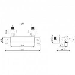 Смеситель душ MELODIA Rock термостатический без аксессуаров хром
