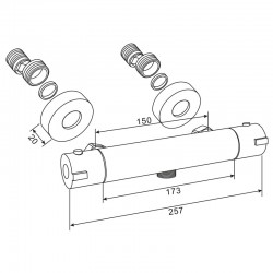 Смеситель душ MELODIA Rock термостатический без аксессуаров хром