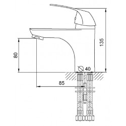 Смеситель умывальник MELODIA Moderno картридж д.35мм