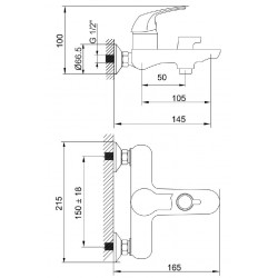 Смеситель ванна MELODIA Moderno картридж д.35мм короткий излив