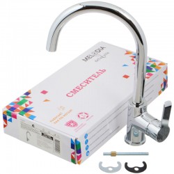 Смеситель кухня MELODIA Metallica картридж д.35мм высокий R-излив