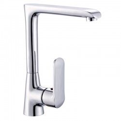 Смеситель кухня MELODIA Heavy Metal картридж д.35мм высокий Г-излив хром