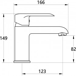 Смеситель умывальник MELODIA Heavy Metal картридж 35мм низкий хром