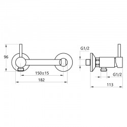 Смеситель биде MELODIA Aria с гигиеническим душем