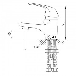 Смеситель умывальник MELODIA Classica картридж д.40мм
