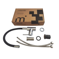 Смеситель для кухни с гибким изливом, глянцевый хром, Milardo Meal