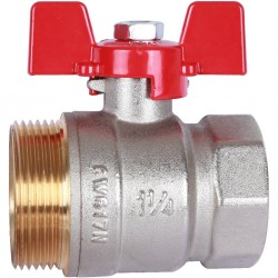 Кран шаровый Rommer с американкой 1 1/4"  ВН/НР, ручка бабочка