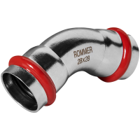 Угольник Rommer 45° ВПр-ВПр, 28, из нержавеющей стали прессовой