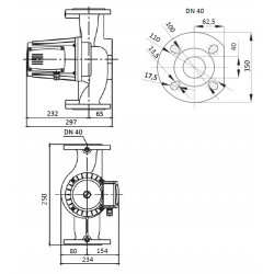 Насос циркуляционный Shinhoo BASIC 40-12SF, фланцевый 380В