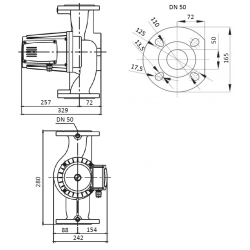 Насос циркуляционный Shinhoo BASIC 50-16F, фланцевый 220В