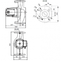 Насос циркуляционный Shinhoo BASIC 80-12SF, фланцевый 380В