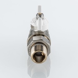 Кран шаровой BASE-ГОСТ со сгоном с белой рукояткой-бабочкой вн.-нар. DN15, PN40, 1/2"