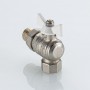Кран шаровой BASE-ГОСТ угловой со сгоном с белой рукояткой-бабочкой вн.-нар. DN15, PN40, 1/2"