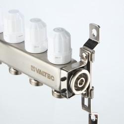 Коллекторный блок из НЕРЖ. стали с регул. клап. и расх., 1"х5 вых. Евроконус 3/4" (без сервис. гр.)