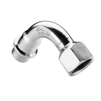 Отвод 90* с переходом на вн. р., нерж. сталь 15х1/2"