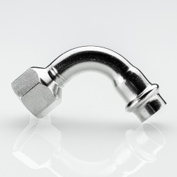 Отвод 90* с переходом на вн. р., нерж. сталь 35х1"