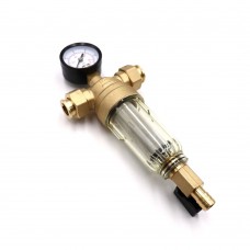 Фильтр самоочищающийся с манометром 1/2" для холодной воды VIEIR