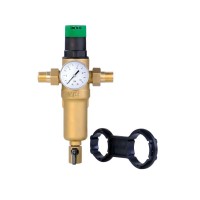 Фильтр самоочищающийся с редуктором давления и манометром 1/2" для горячей воды VIEIR