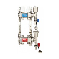 Коллекторная группа без расходомерами без кранов 1"x3/4" нержавеющая сталь 2 выхода