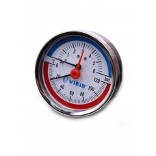 Термоманометр аксиальный Dn 80 мм 1/2, 120°C, 6 бар VIEIR