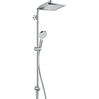 Душевая система Hansgrohe Crometta E Showerpipe EcoSmart 240 верхний и ручной душ, хром