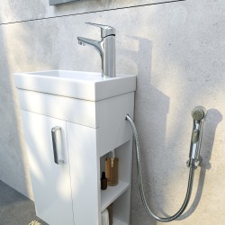 Тумба с умывальником для ванной комнаты, подвесная, белая, 40 см, Iddis Torr