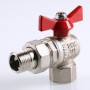 Кран шаровой BASE угловой с накидной гайкой 3/4" вн.-вн. (короткий)