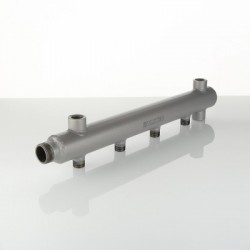 Коллектор из стали (труба ДУ-40), с м-о расст вых. 100мм, 1"х 7 вых. 1/2" нар.