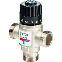 Термостатический смесительный клапан для систем отопления и ГВС 3/4" НР 35-60°С KV 1,6 STOUT