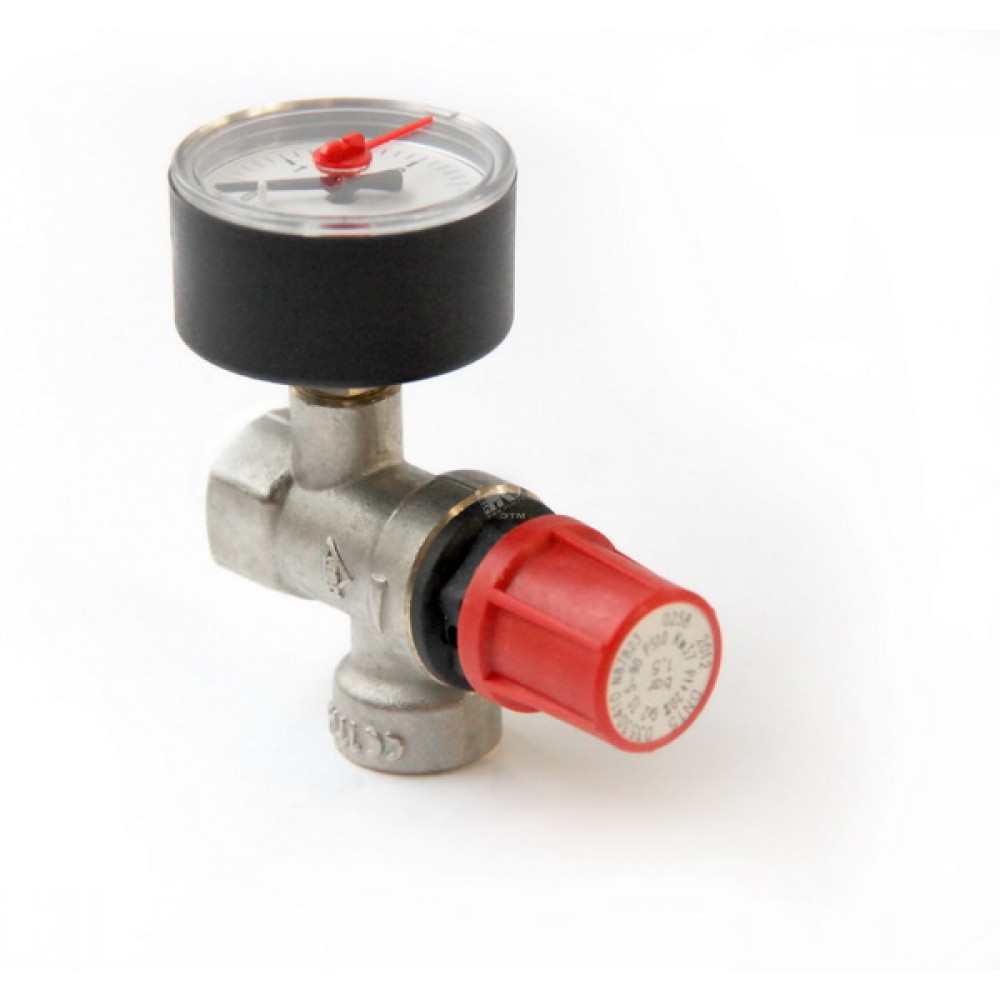 Клапан предохранительный RBM с манометром 3 бара 1/2\" вн. RBM R.353.04. ...