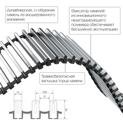 Конвектор внутрипольный Royal Thermo ATRIUM-90/200/2800-DG-U-NA