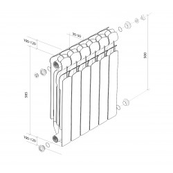 Радиатор алюминиевый Royal Thermo Indigo 2.0 500 х 100 4 секции