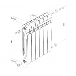 Радиатор алюминиевый Royal Thermo Indigo 2.0 500 х 100 10 секций