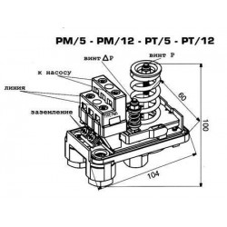 Реле давления Aquario PS-5-2 вращ.гайка