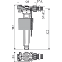 Впускной механизм боковой 1/2" лат.резьба A160 ALСAPLAST Alcadrain